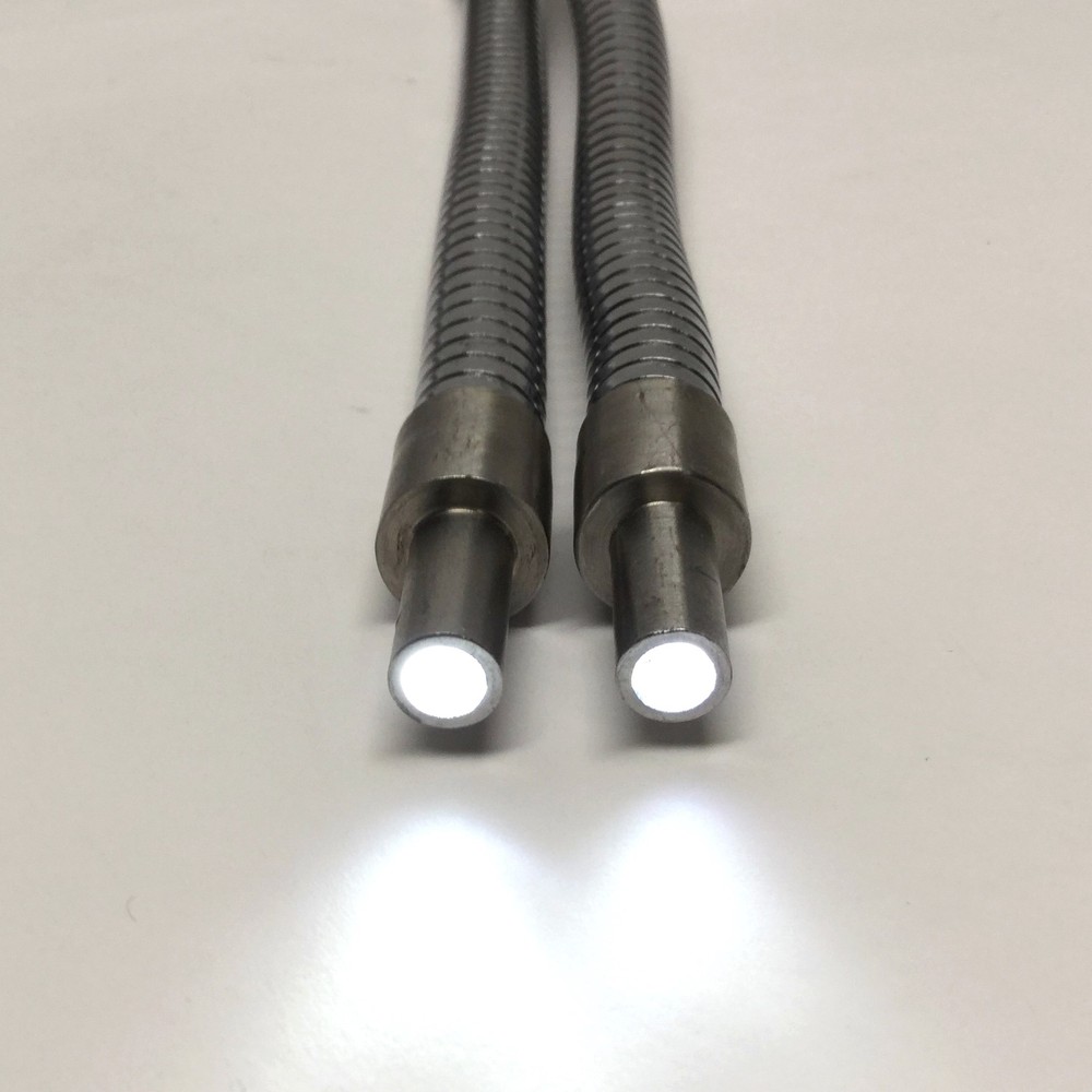 Dual Branch Fiber Optic Microscope Light Guide, Flex Gooseneck, 5/8" Input, 18"L