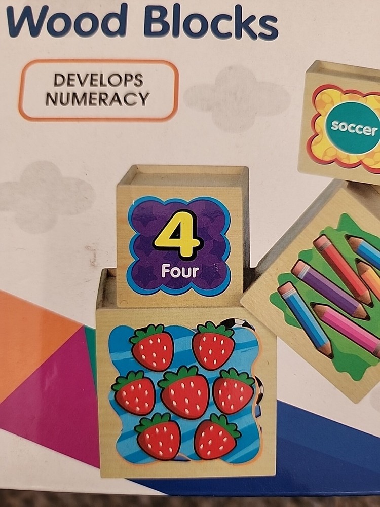 Real Wood Toys Nesting And Stacking Wood Blocks Develops Numeracy Sealed