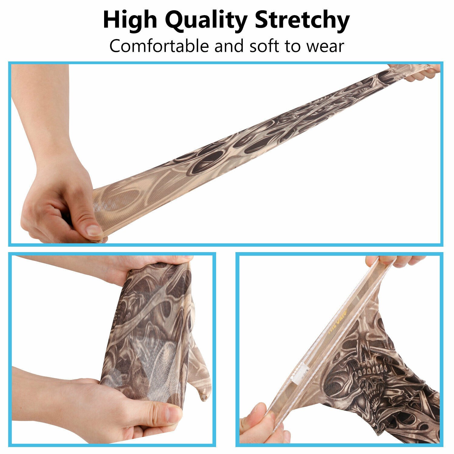 6PCS Tattoo Cooling Arm Sleeves Cover Basketball Golf Sport UV Sun Protection