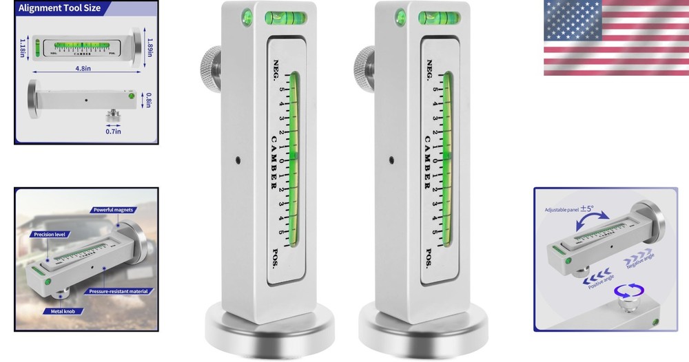 2 Pack Adjustable Magnetic Camber Gauge Tool - Precision Wheel Alignment
