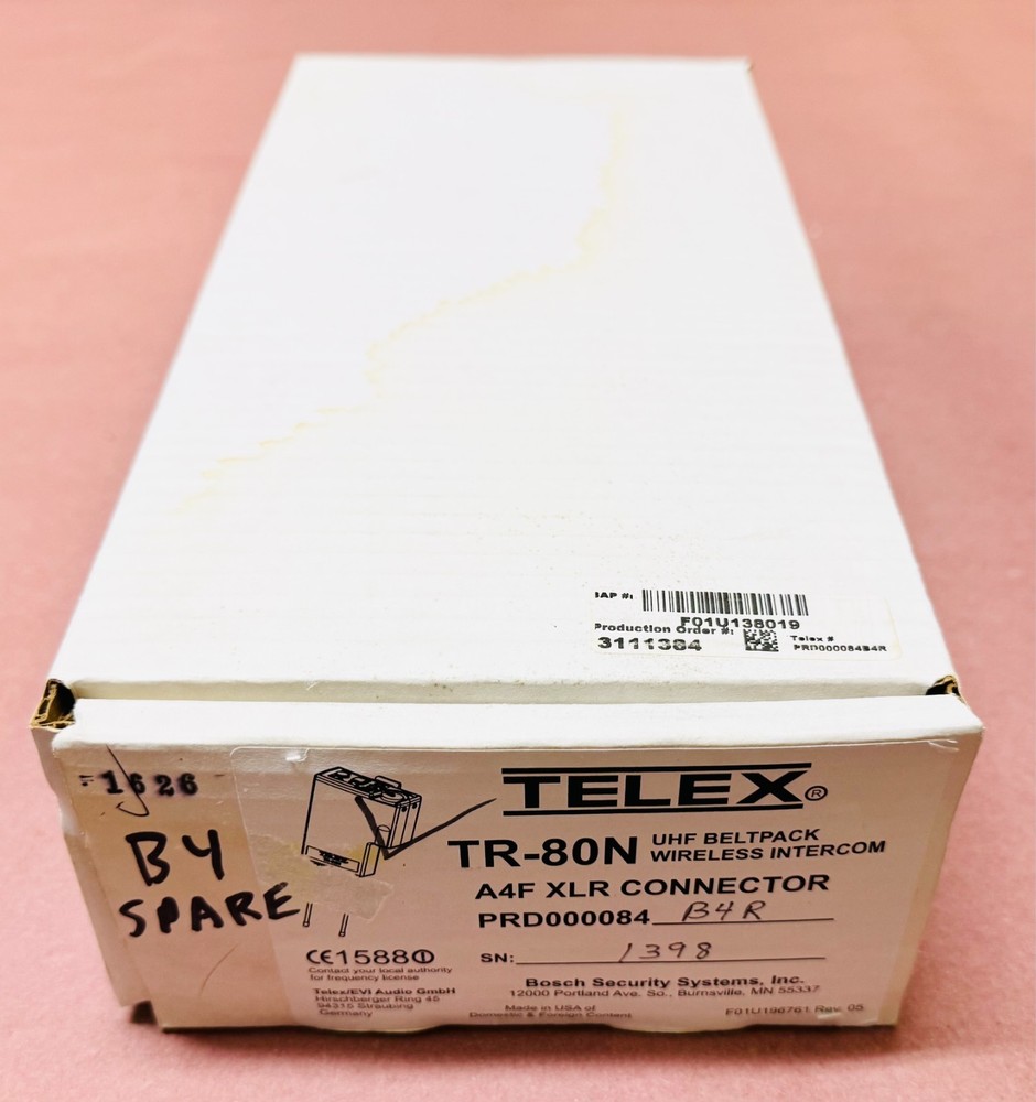 Telex TR-80N Wireless Intercom UHF Beltpack XLR Connector ⭐NEW⭐