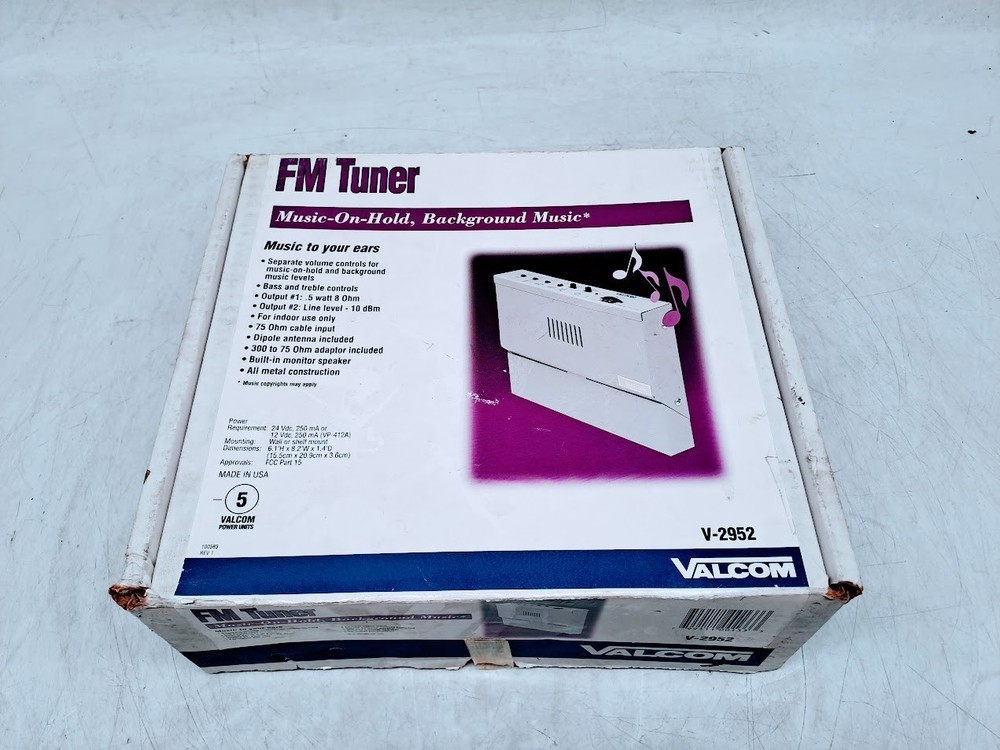 Valcom V-2952 FM Tuner Missing/ Adapter