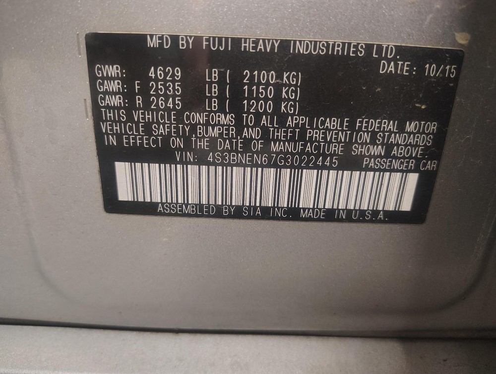 Used Blind Spot Detection System Warning Control Module fits: 2016 Subaru Legacy