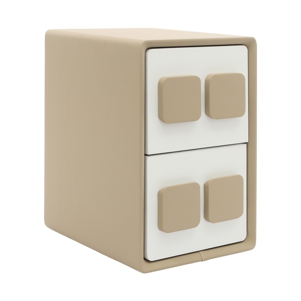 Modern Minimalist End Table, Bedside Table, Floorstanding End Table W/ 2 Drawers