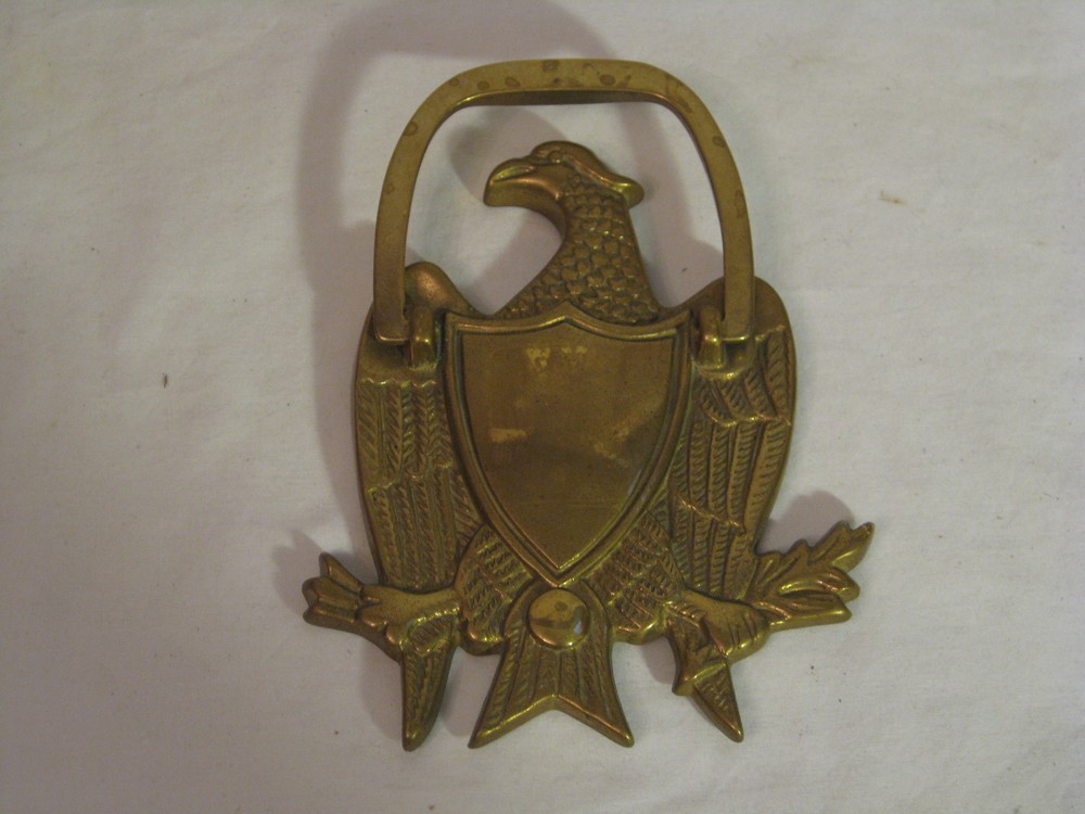 vintage solid brass 6" ornate eagle door knocker metal knock
