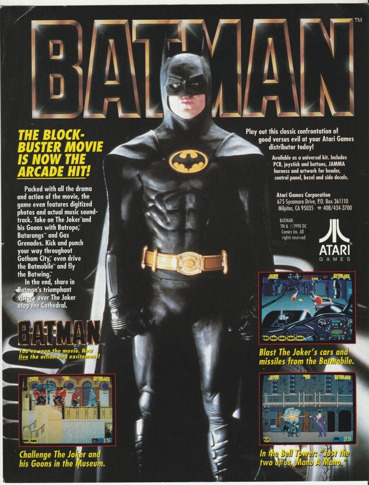 Batman Atari Game flyer 1990