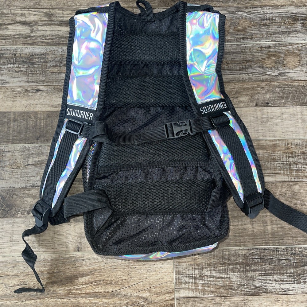 Sojourner Hydration Backpack Holographic Silver Reflective 2L Bladder Run Hiking