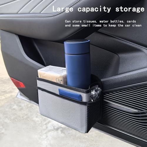 Car Trash Can, Foldable Multifunctional Hanging Storage Box Trash Can beige