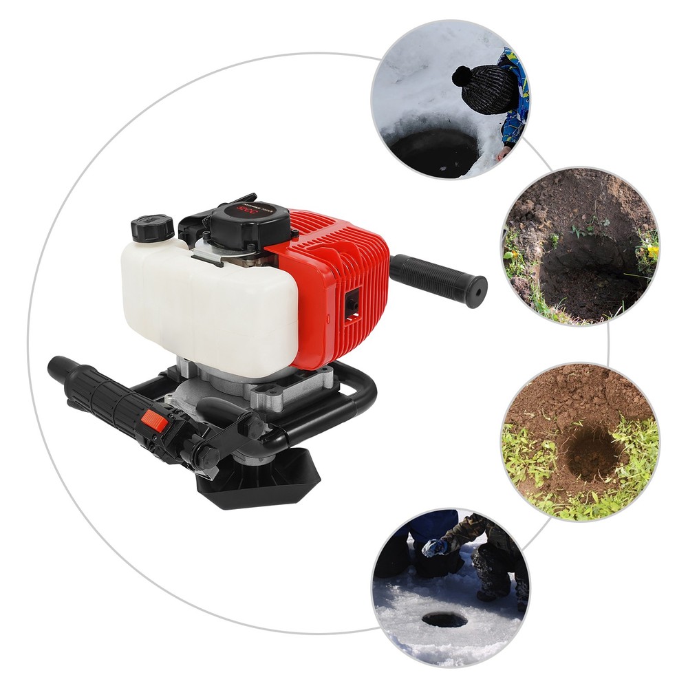52CC Gas Powered Earth Auger Post Hole Digger Auger 2Stroke 2hp