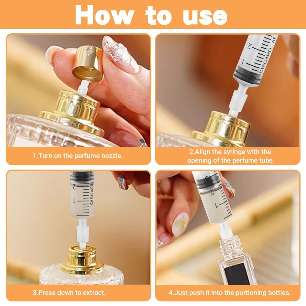 Perfume Refill Tool Kit, 10Pcs Plastic Perfume Dispenser Transfer Pump Set, Cosm