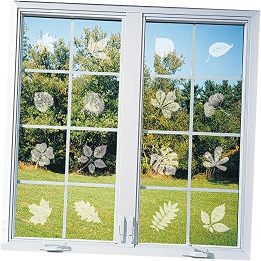 Window Decals for Bird Strikes,52 Pieces Large Leaf Shape Anti Collision