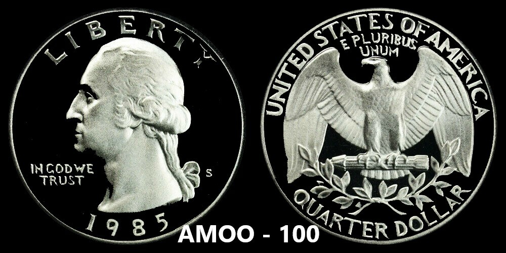 1985 S Proof Uncirculated Washington Quarter from U.S. Proof Set