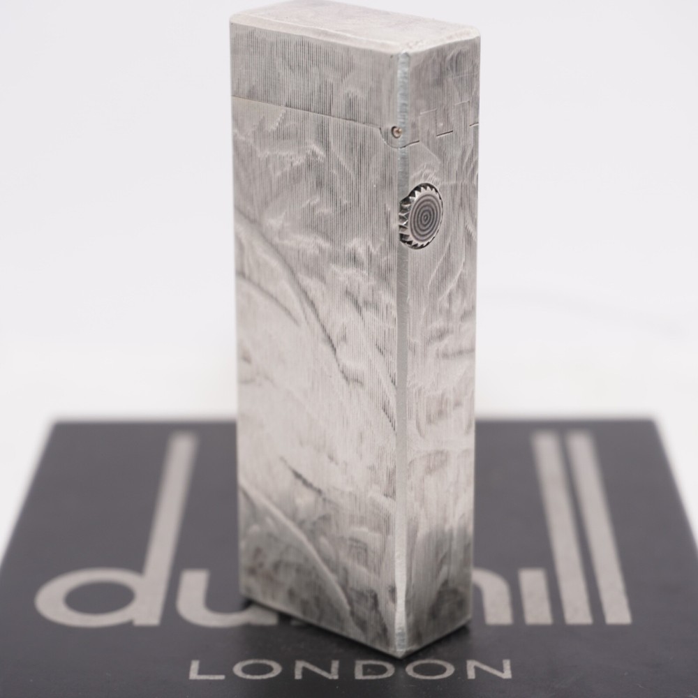 Dunhill Lighter Silver plate Silk Moire Pattern_Ultrasonically cleaned