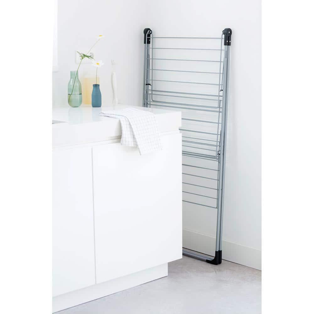 Tower Clothes Laundry Drying Rack Metallic Gray Adjustable Wings Foldable New