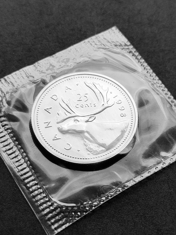 *** CANADA  25  CENTS  1998  *** PROOF  LIKE  ***  KEY  DATE ***