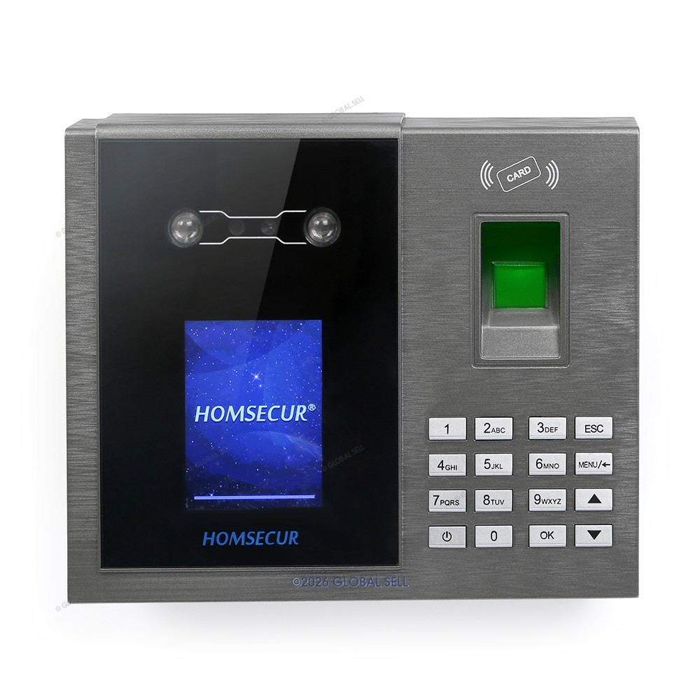 HOMSECUR Smart Attendance Gate System Time Clock Biometric Punch and IC Support