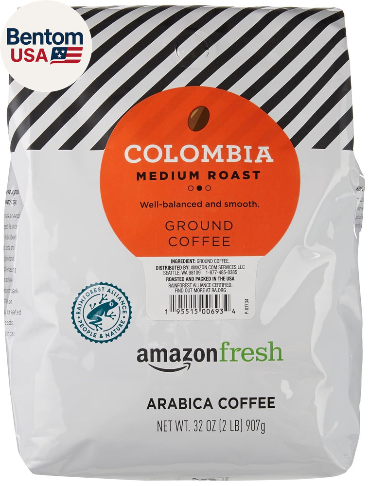 , Colombia Ground Coffee, Medium Roast, 32 Oz