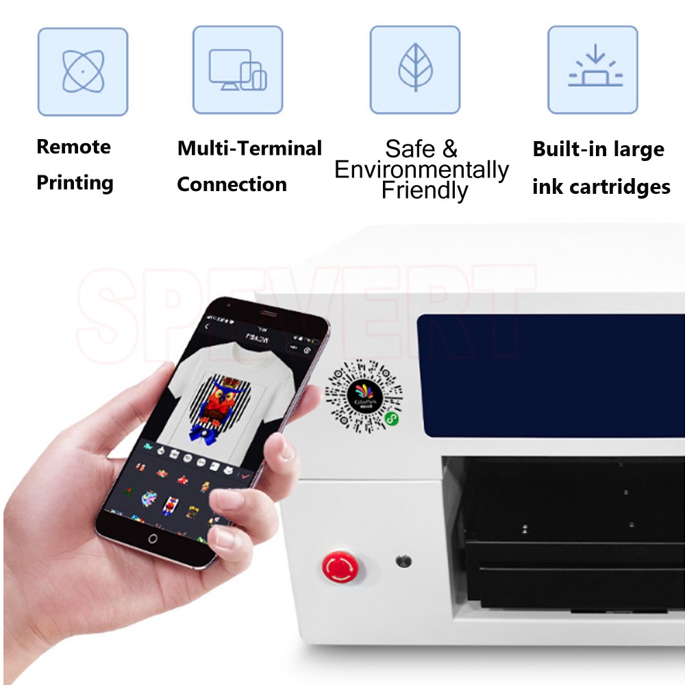 Printer A3 for UV Tshirt Textile Clothes Printing Machine Double PrinterHead USA