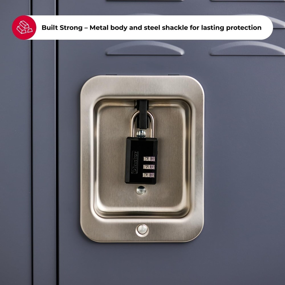 Master Lock Black Combination Padlock, Indoor Gym Locker Lock with Customizable