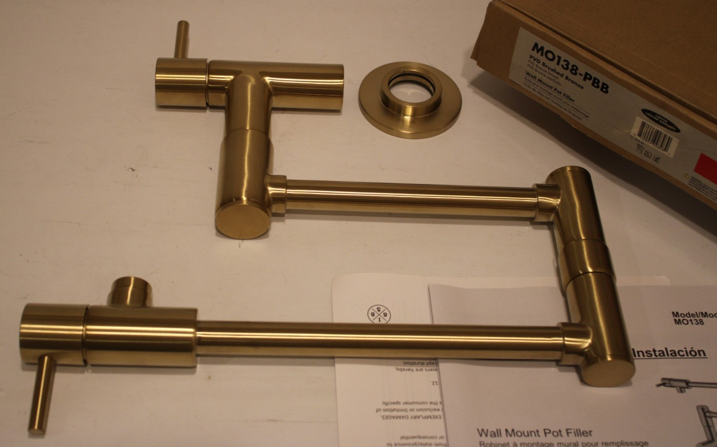 Luxart MO138-PBB - Wall-Mounted Pot Filler Faucet - Brushed Bronze