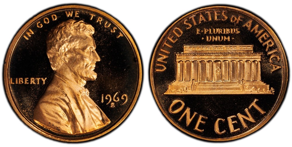 1969 S BU +  PROOF LINCOLN MEMORIAL CENT