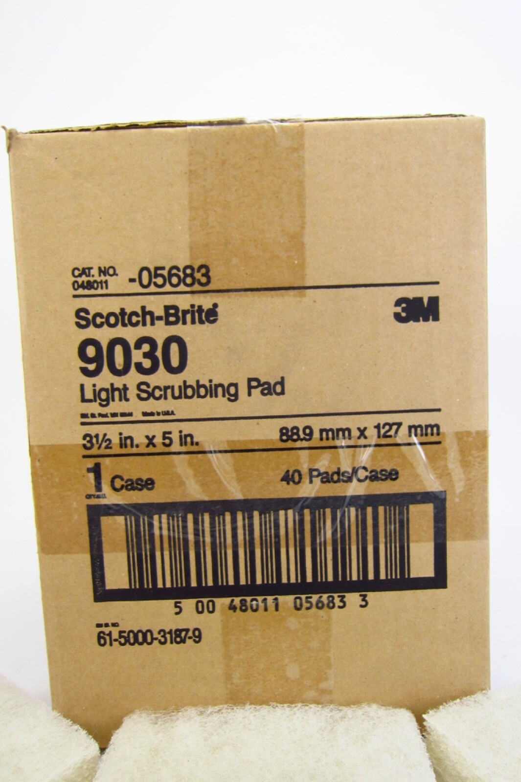 3M Scotch-Brite Light Scrubbing Pads No 9030 Case of 40 NEW 3.5in x 5in White