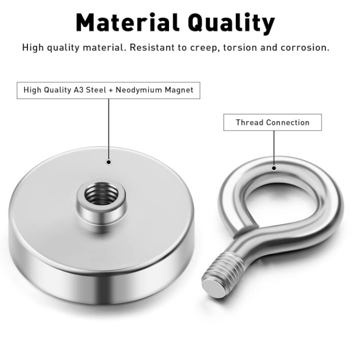 Large Fishing Magnets strong Neodymium super Rare Earth Magnet hooks 150-1600Lbs