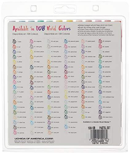 Brush Markers 12/Pkg -Pastel