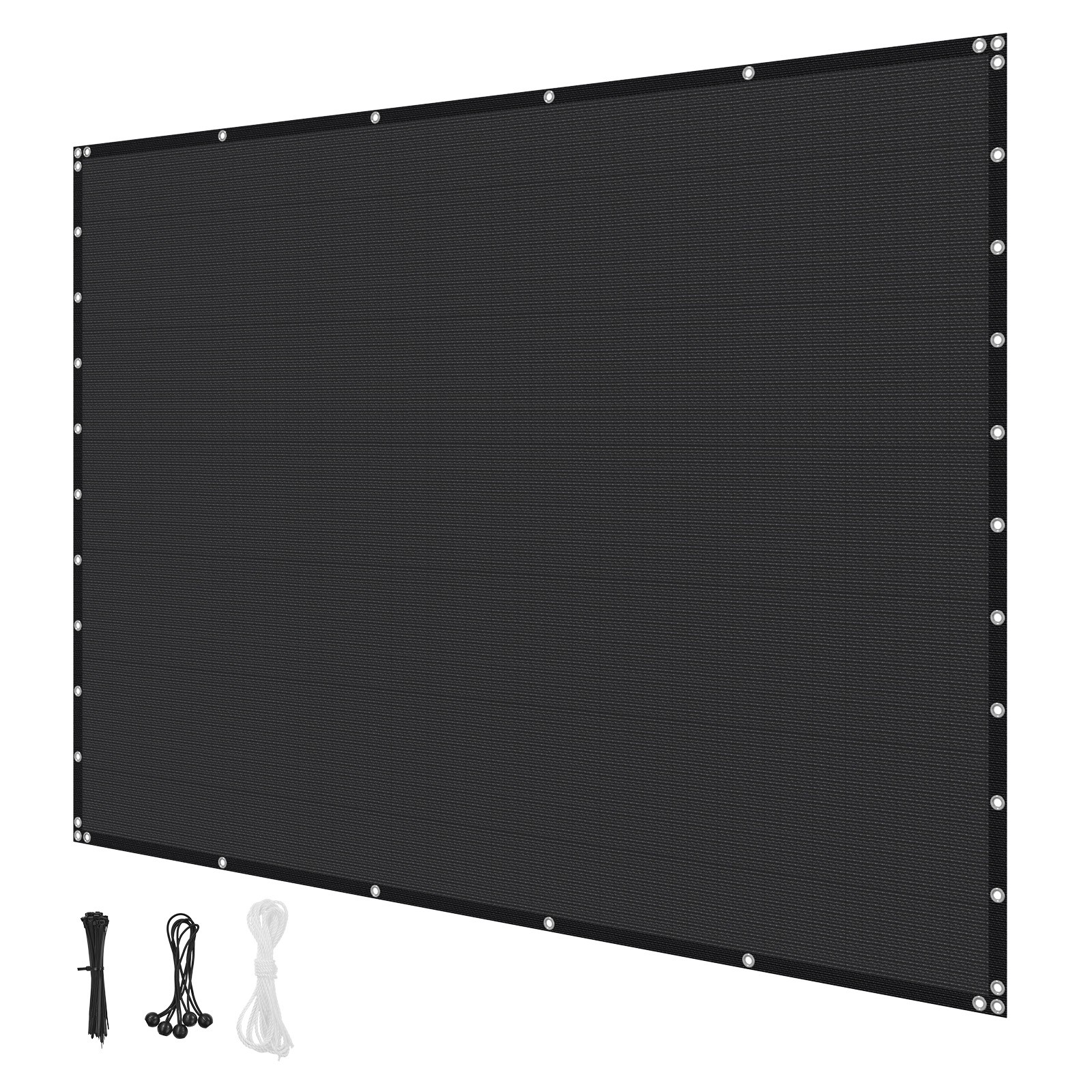 VEVOR 90% Sun Shade Cloth Privacy Screen 10 x 10 ft for Patio Garden (Black)