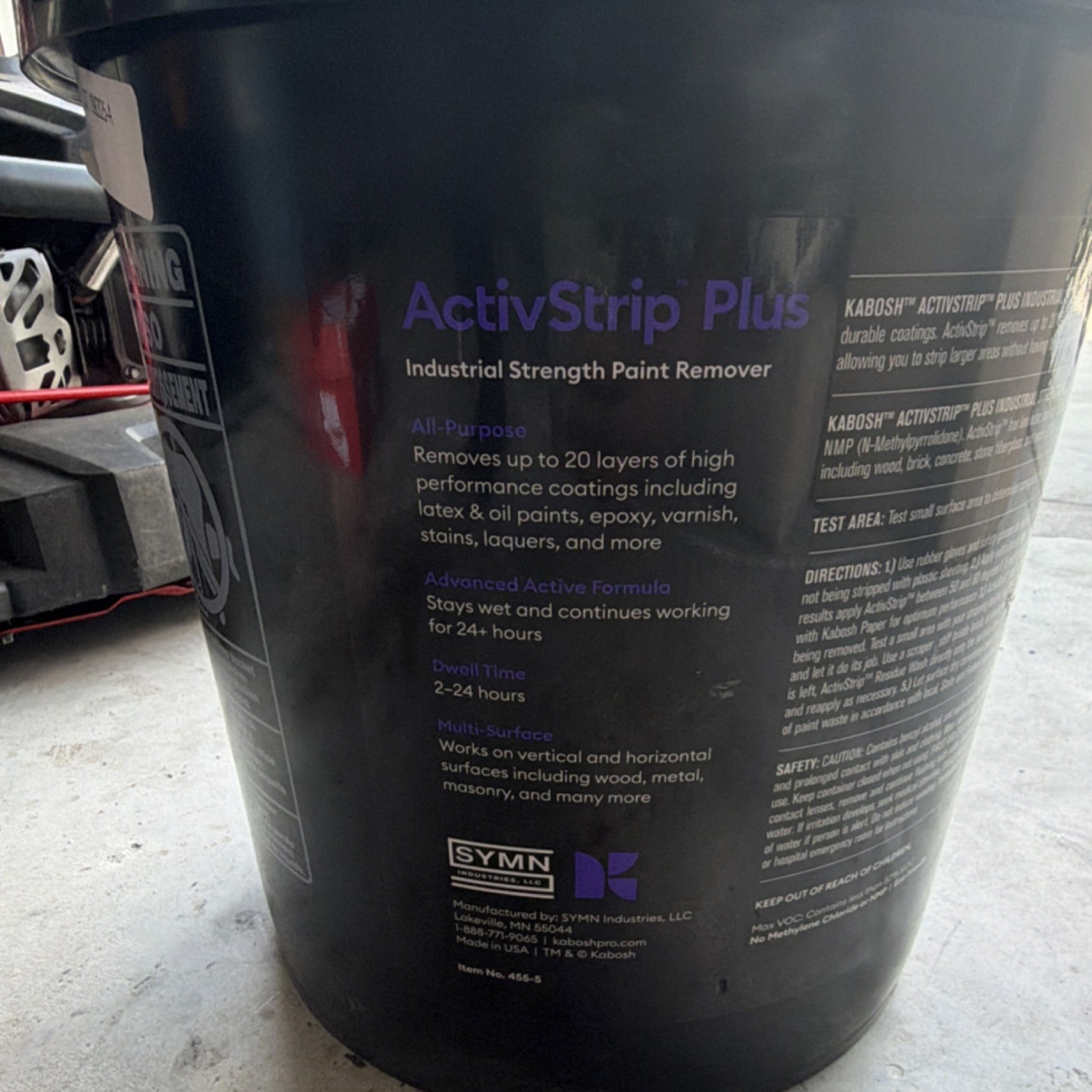 Kabosh ActivStrip Plus Industrial Strength Paint Remover Black 5 gal Wood Metal