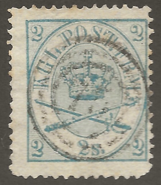 Denmark (1865) - Scott # 11,   Used