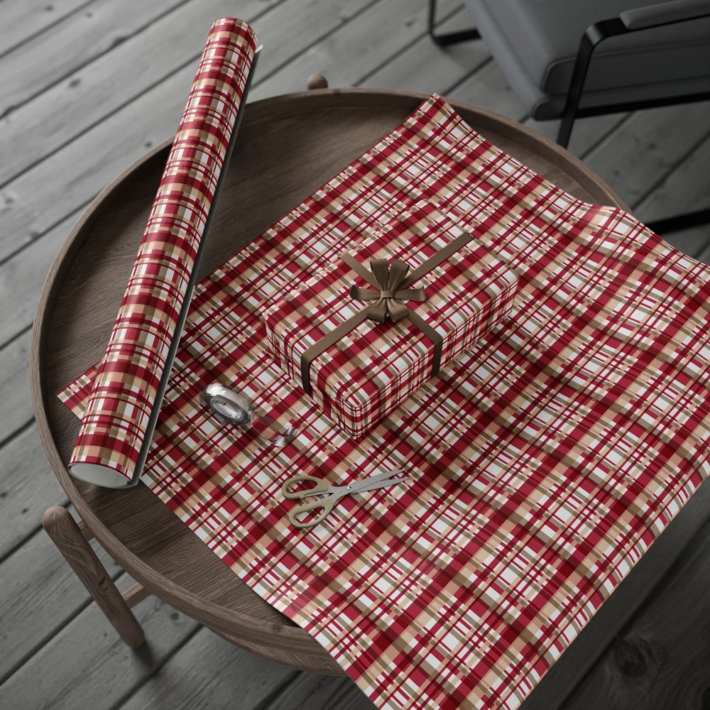 Red And Tan Print Wrapping Papers