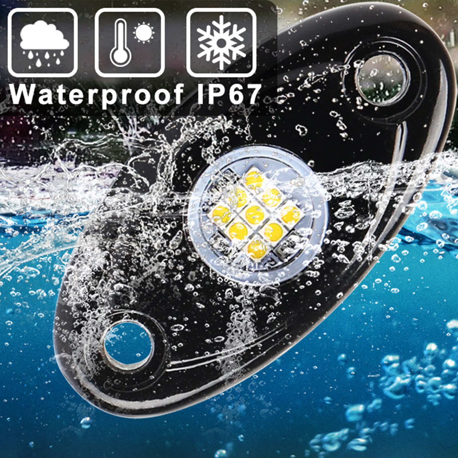 8 X LED Rock Lights White Underbody Trail Rig Glow Lamp Offroad SUV Pickup Truck