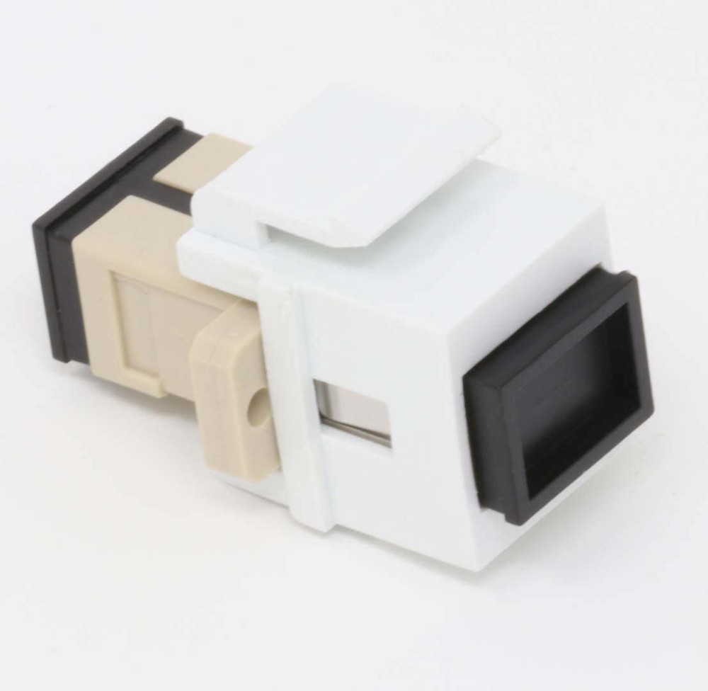 Fiber Optic Keystone Coupler Jack SC Simplex Multimode White