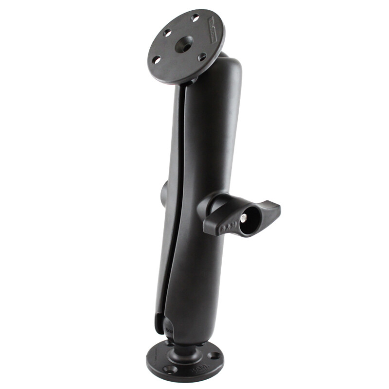 RAM Mount 2.25" Ball Double 3.68" Round Plate Long Arm Assembly RAM-D-101U-E