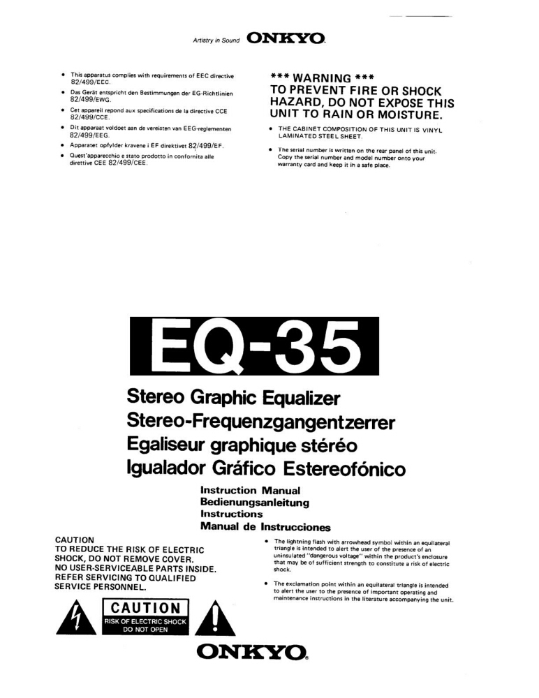 Onkyo EQ-35 Equalizer Owners Manual