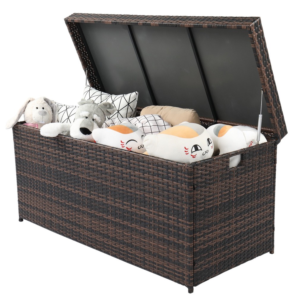 Simple And Practical Outdoor Deck Box Storage Box Brown Gradient, in stock