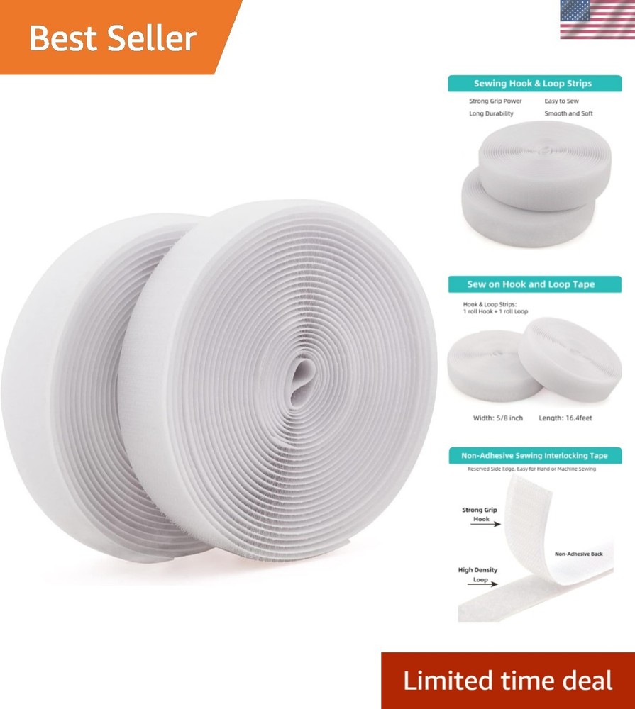 Versatile Non-Adhesive 5/8 Inch Hook and Loop Tape - Perfect for DIY Projects