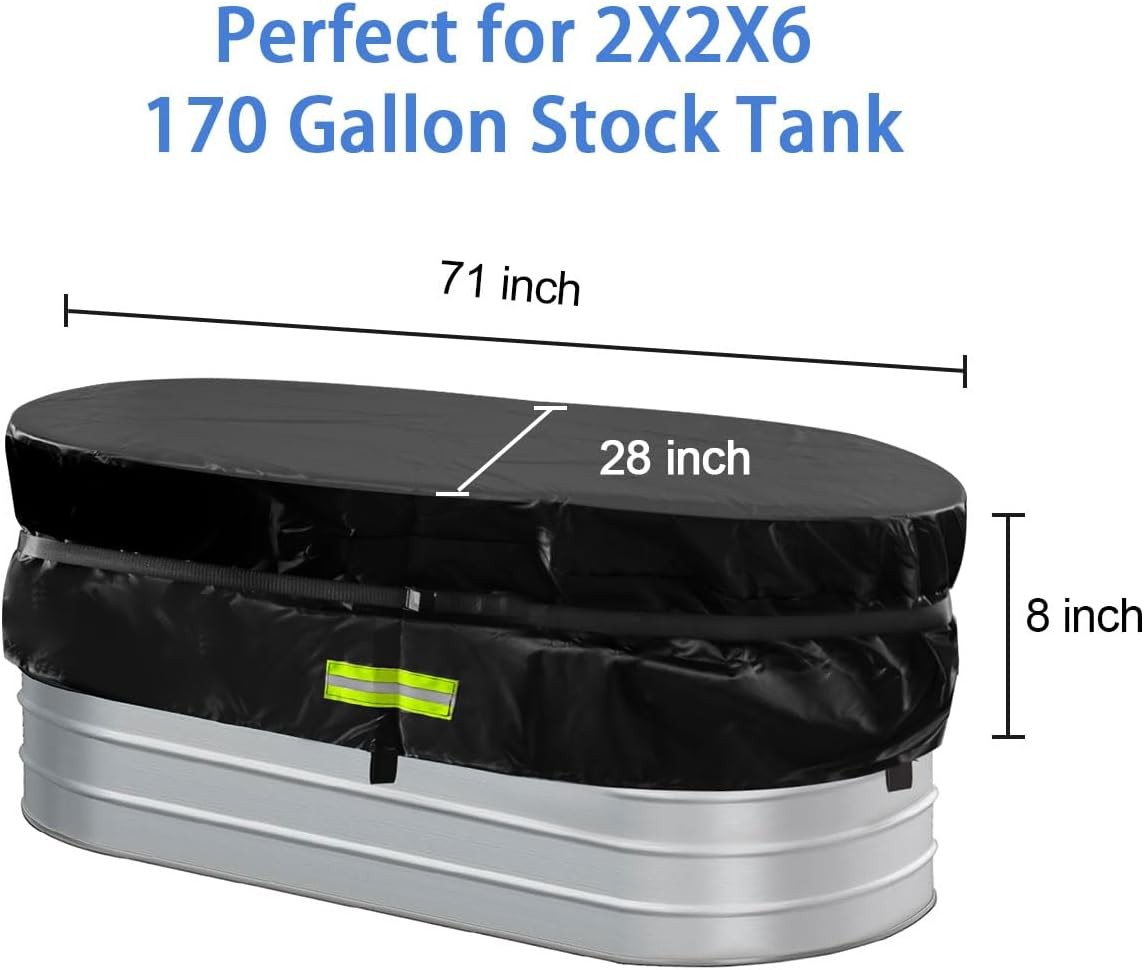 6Ft Stock Tank Horse Trough Cover, Water Trough Cold Plunge Insulated Cover for