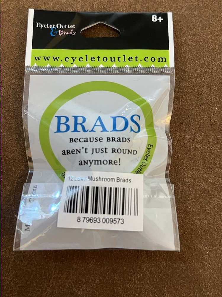 Eyelet Outlet Shape Brads 12/Pkg Mushroom Brads