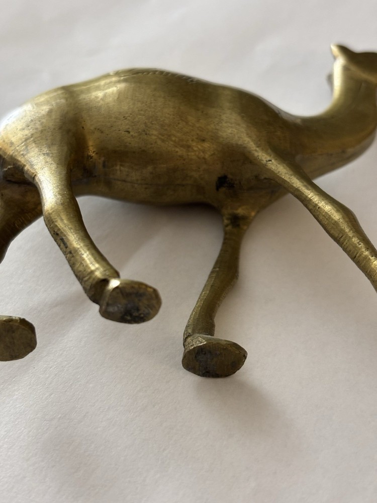 Vintage Middle Eastern Brass Lamp, Camel, Pitcher
