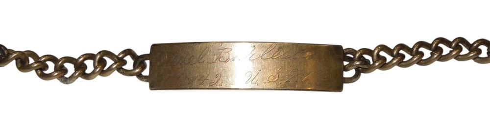 Original WWII US Army Bracelet 1/20 12K Gold Filling on Sterling ID Bracelet CA4