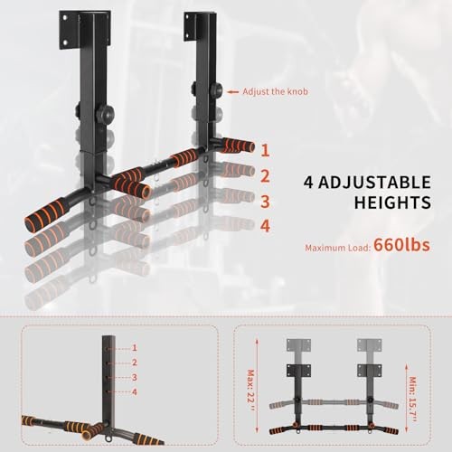 Pull Up Bar Wall Mounted: Adjustable Wall Joist Mount Pull Up Bar & Chin Up