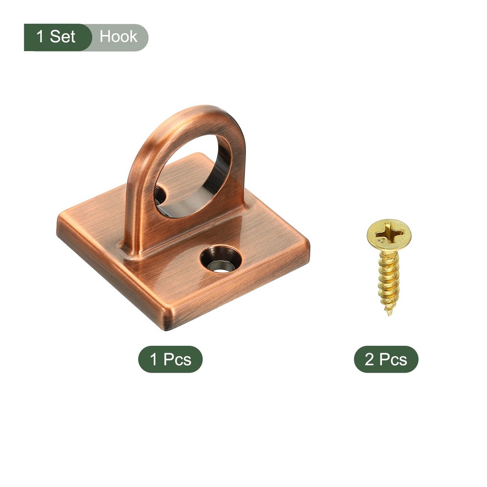 Pad Eye Plate U Hooks Metal Wall Mount Loop Screws Copper