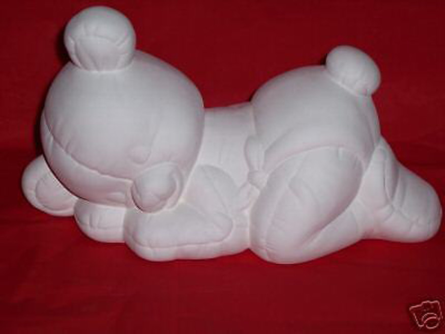 Ready to Paint Ceramic Bisque Softie Sleeping Bear