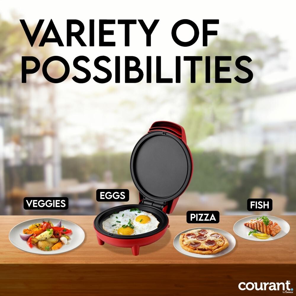 Courant 7-inch Personal Griddle and Pizza Maker - Red