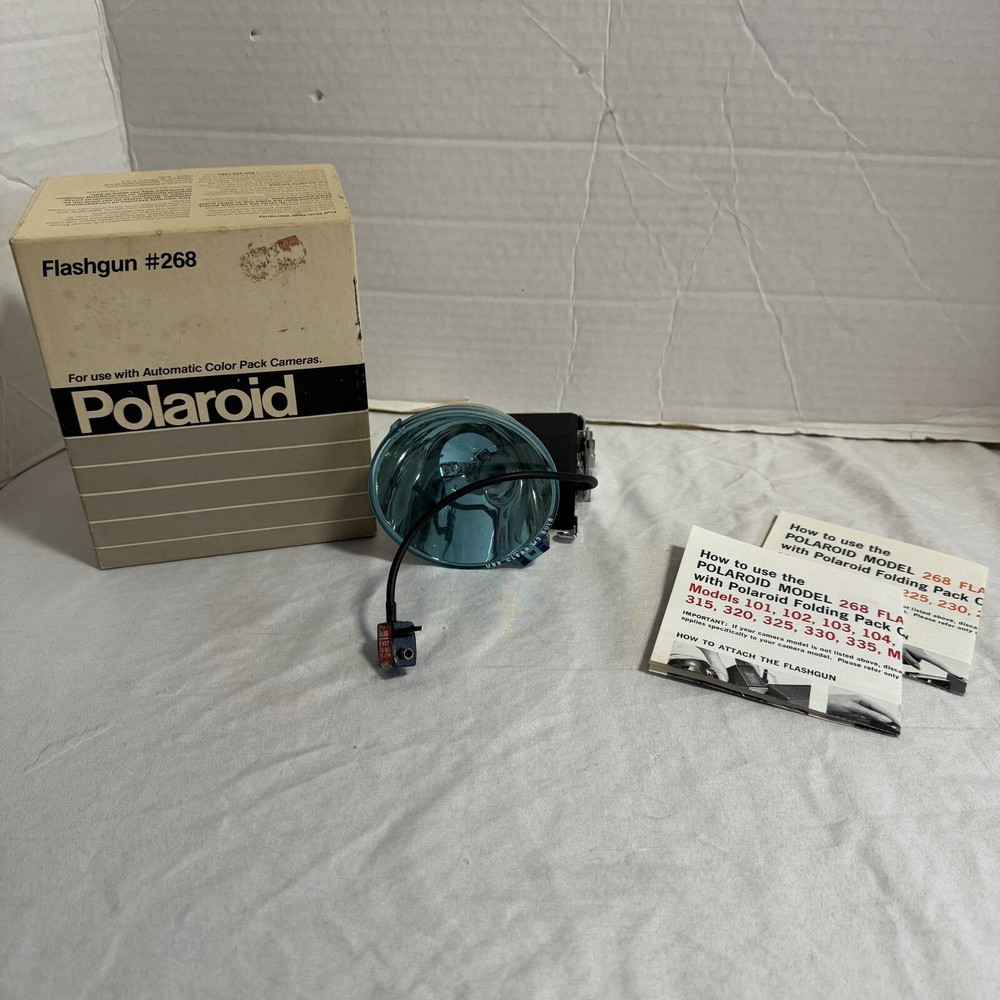 Vintage Polaroid Flashgun #268 Untested with/ Box and Manual