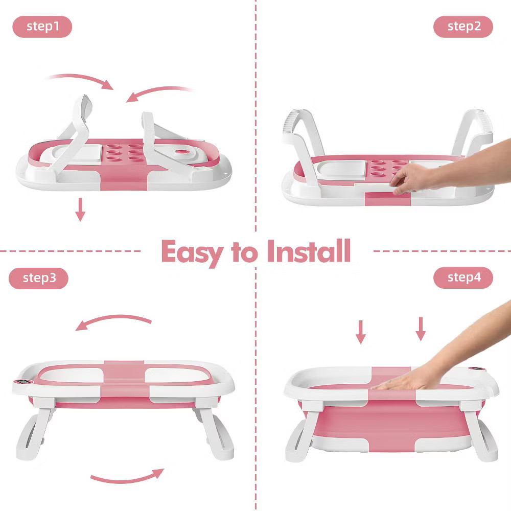 TUMAJUP Collapsible Baby Bathtub for Infants and Toddlers with Bath Net and