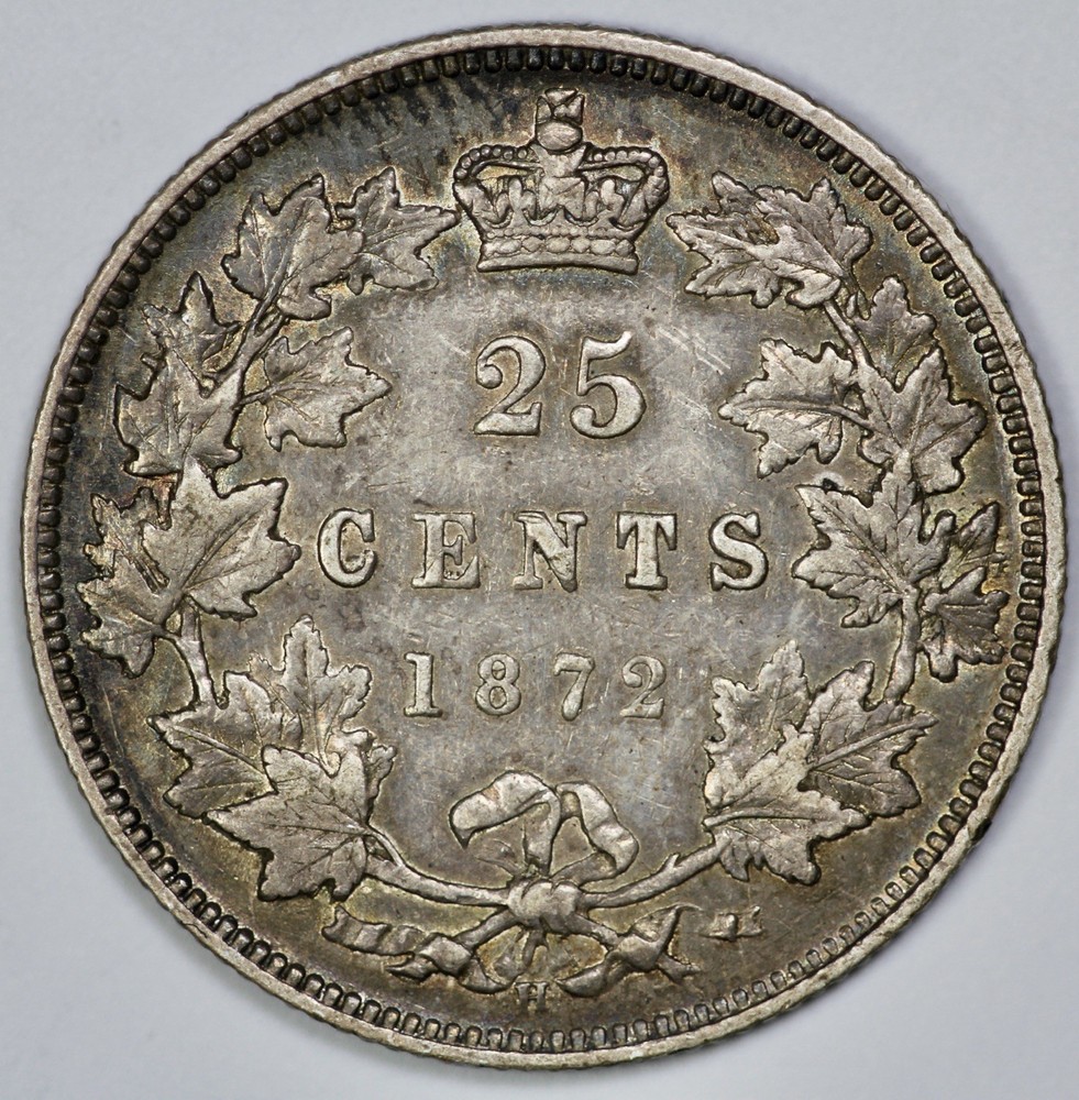 1872-H Canada Silver 25 Cents