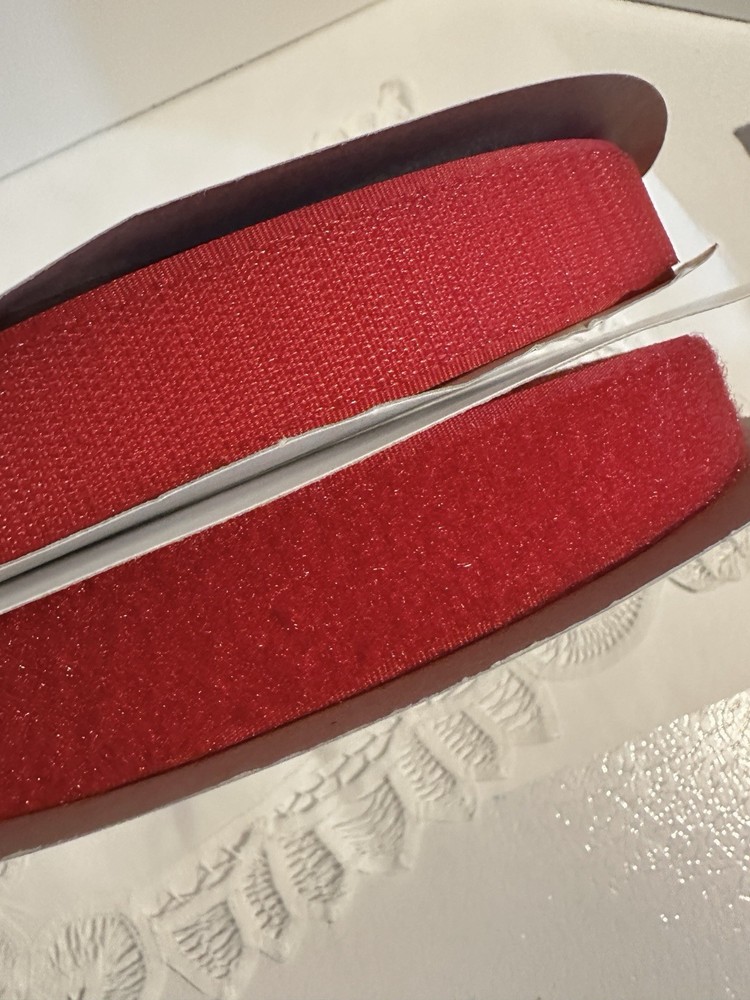 Sew On Hook & Loop Tape - DOUBLE STRENGTH  Velcro RED